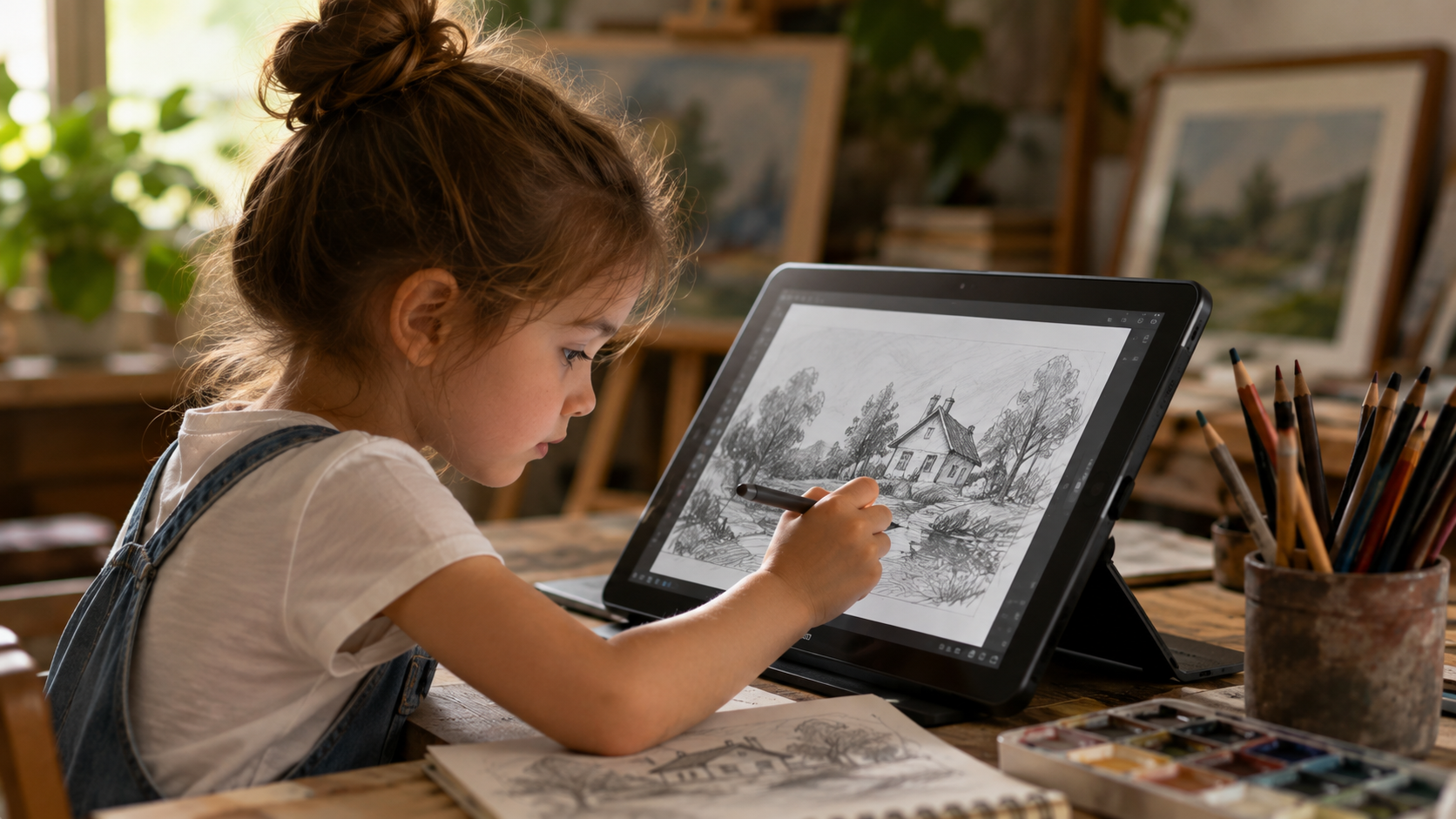 kids picture to sketch animation free