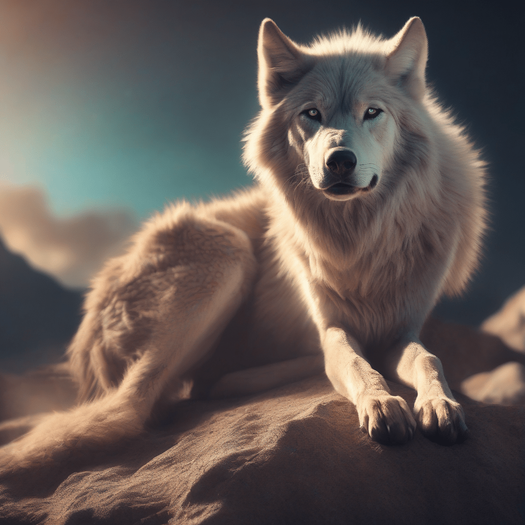 AI generated image of a crystal wolf